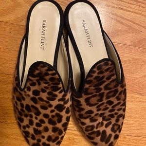 Sarah Flint Leopard Print Hair Loafers Women's Size 37 US Size 6.5